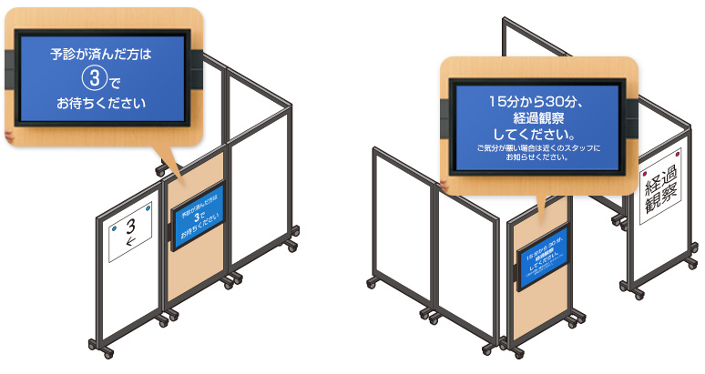 ディスプレイ付きパーテーションしようイメージ