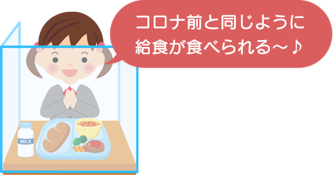 コロナ前と同じように給食が食べれる